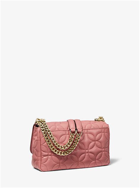 michael michael kors sloan small floral quilted leather shoulder